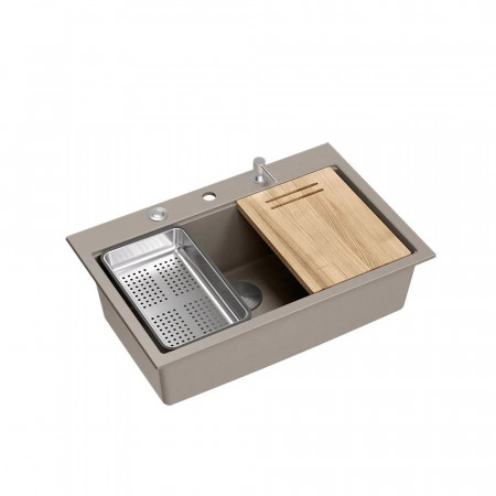 Statie de lucru incastrata Quadron Marc bej - inox 76x50 cm