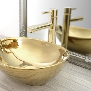 Baterie pentru baie Rea Tess High Light Gold - Img 5