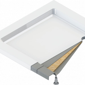 Cadă de duș semicirculară din acril, 90 cm - Img 3