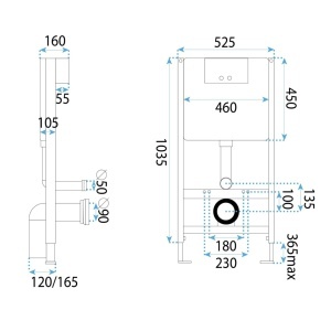 Cadru WC încastrat K011A-Q Rea cu buton J Satin - Img 5