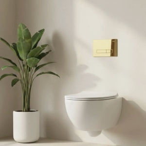 Cadru WC încastrat Rea cu buton HD Gold - Img 2