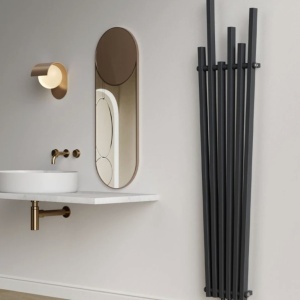 Calorifer Antracit, 180x42 cm, 687 W, 6 elementi, otel, design modern, Enes