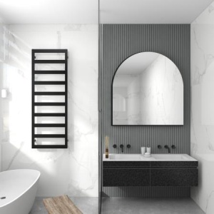 Calorifer portprosop CUBE BLACK 1100x500mm - negru mat - Img 3