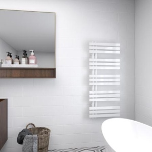 Calorifer portprosop HORIZONT WHITE SLIM 1200x500mm – alb mat - Img 3
