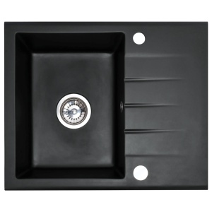 Chiuveta Bucatarie REA NORTH BLACK METALIC, Dimensiuni 48.5 x 59.5 x 18 cm, Picurator Reversibil, Incastrabila, Dreptunghiulara, Negru Metalic