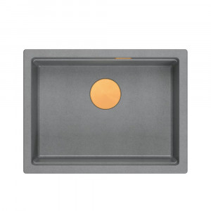 Chiuveta compozit incastrata Quadron Logan 100 gri - cupru 59.5x45.1 cm - Img 3