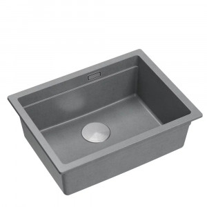 Chiuveta compozit incastrata Quadron Logan 100 gri - inox 59.5x45.1 cm