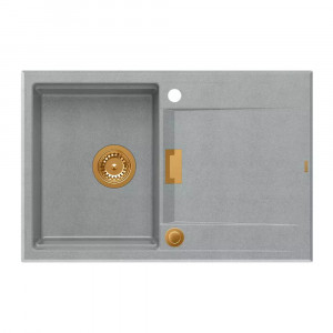 Chiuveta compozit incastrata Quadron Unique Oven gri - cupru 76x50 cm