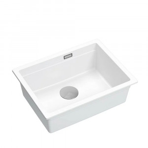 Chiuveta compozit sub blat Quadron Logan 100 alb - inox 59.5x45.1 cm