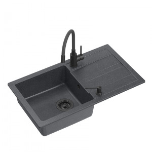 Chiuveta cu robinet si dozator very black