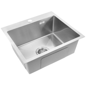 Chiuveta de bucatarie LIAM, Model Modern 580x450mm, Culoare Brush Nickel - Img 3