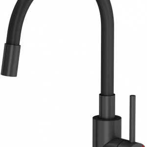 Chiuvetă Quadron Ready Smart Pure Carbon 62x44 cm neagră cu robinet și dozator - Img 3