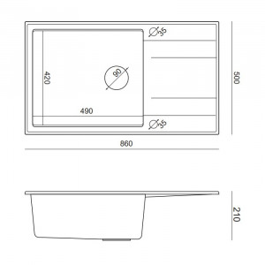 EVAN 136 XL Chiuvetă încastrată cu 1 vas cu scurgere + sifon economisește spațiu / carbon pur / elemente din oțel - Img 4