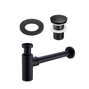 Kit de montare Deppo negru pentru lavoar