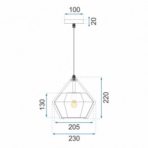 Lampa suspendata de tavan albastra Diamant APP452-1CP - Img 5