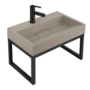 Lavoar din compozit Rea GOYA TAUPE 50CM + Cadru - Img 2