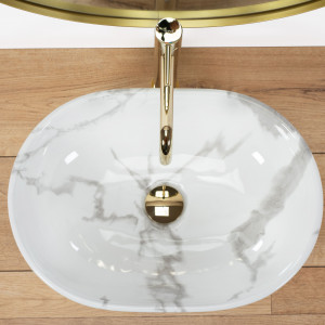 Lavoar pentru blat Rea Amelia Marmo Shiny - Img 8