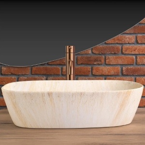 Lavoar pentru blat Rea Freja Travertine Matt - Img 5