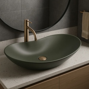 Lavoar pentru blat Rea Royal Olive Matt - Img 3