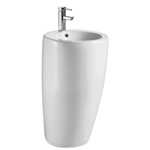 Lavoar stativ, Fluminia, Milady-50, back to wall, rotund, alb