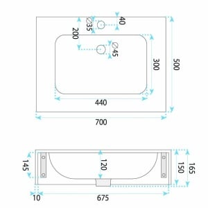 Lavoar suspendat REA Aresa Belt White 70 - Img 5