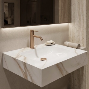 Lavoar suspendat REA Aresa Grey Gold 60 - Img 5