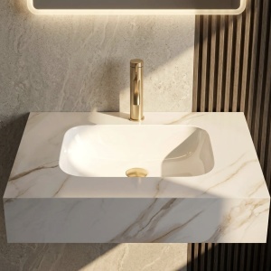 Lavoar suspendat REA Aresa Grey Gold 70 - Img 3