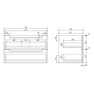 Mobilier lavoar suspendat alb cu blat alb LINDA 60,100,120 cm - Img 6