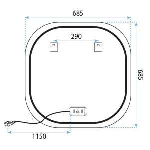 Oglindă LED 70x70cm TOP - Img 4