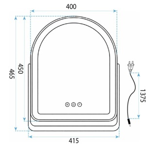 Oglindă LED GLAM White 40x45cm - Img 6