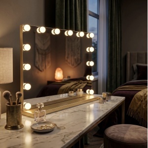 Oglindă LED HOLLYWOOD L.Gold 80x60 - Img 3