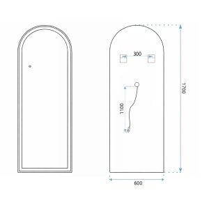 Oglindă LED Orbit 60x170 Brush Gold – oglindă mare cu iluminare LED și ramă aurie pentru baie | disponibilă pe Deppo - Img 13