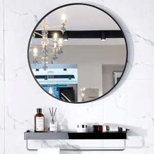OGLINDĂ ROTNDĂ 50 CM CADRU LOFT MODERN SUBȚIRE - Img 4