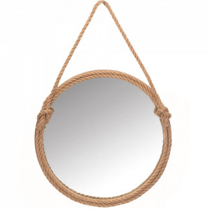 Oglindă rotundă pe o frânghie de 60 cm