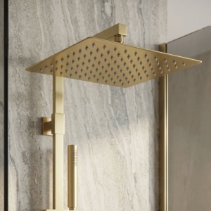 Pălărie de duș pătrată REA JS-P015BG 30cm Brush Gold - Img 6