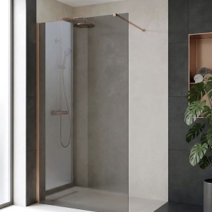 Paravan de dus Rea Flexi Grey / Brush Copper  - Img 5