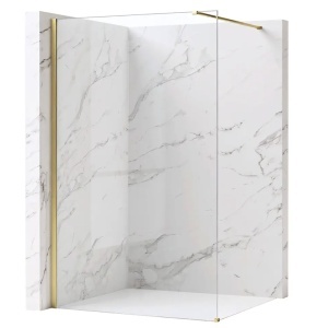Paravan de dus Rea Flexi Transparent / Brush Gold