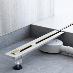 Rigolă de duș Rea Neo Ultra Slim Mirror Gold brush - Img 3