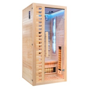 Saună cu infraroșu C1S pentru 1 persoană 90×90 cm cu piatră de sare, LED, Bluetooth – cabină sauna uscată | Deppo - Img 7