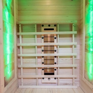 Saună cu infraroșu C1ST 90×90 cm cu piatră de sare, turmalină, LED și Bluetooth – saună uscată 1 persoană | Deppo - Img 22
