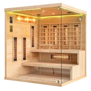 Saună cu infraroșu EP4RS pentru 4 persoane cu piatră de sare Himalaya, cromoterapie LED și Bluetooth – saună uscată low‑temperature, cabină wellness | Deppo - Img 5