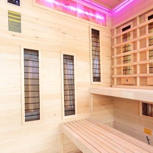 Saună cu infraroșu EP4RS pentru 4 persoane cu piatră de sare Himalaya, cromoterapie LED și Bluetooth – saună uscată low‑temperature, cabină wellness | Deppo - Img 15