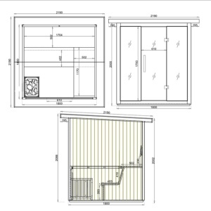 SAUNĂ DE GRĂDINĂ FINLANDEZĂ ASKER NEW – 180×180 cm – 4–6 PERSOANE – 8kW - Img 9