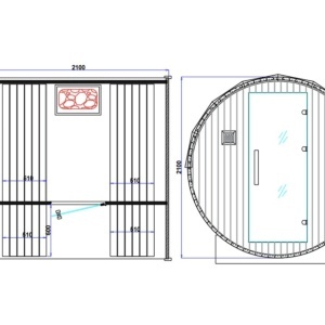 SAUNĂ DE GRADINA FINLANDEZĂ BECIĂ TROMSO – 210×210 cm – 4–6 PERSOANE – 6/8 kW - Img 15