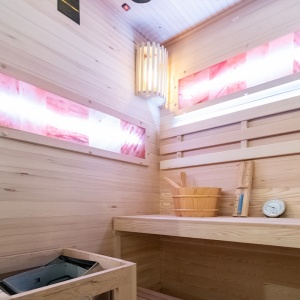 Sauna finlandeza cu temperatura inalta si soba Harvia 3.5kW pentru 1-2 persoane Lark 120 x 120 cm - Img 18