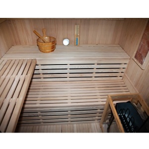 Sauna finlandeza cu temperatura inalta si soba Harvia 6kW pentru 4-5 persoane Kemi 180 x 160 cm - Img 9