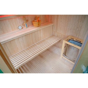 Sauna finlandeza cu temperatura inalta si soba Harvia 8kW pentru 5-6 persoane Bodo 180 x 180 cm - Img 21