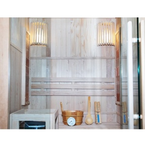 Saună finlandeză KEMI1 120×105 cm cu sobă HARVIA 3.5 kW – 1-2 persoane, saună tradițională, Hemlock, cromoterapie, Bluetooth | Deppo - Img 10