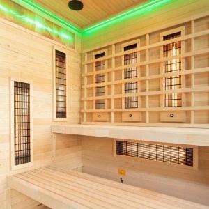 Sauna tip uscat cu infrarosu si cu pietre din sare de Hymalaya 4 persoane EP4RS XL stanga 180 x 160 cm - Img 11