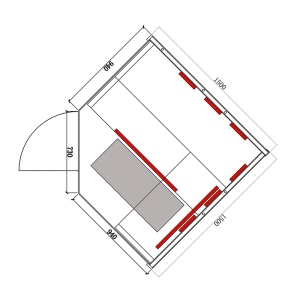 Saună uscată cu infraroșu ALTA4 150×150 cm – 4-5 persoane, încălzire carbon + quartz, Hemlock, cromoterapie, Bluetooth | Deppo - Img 10
